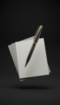 Brushed metal pen with antique gold detail